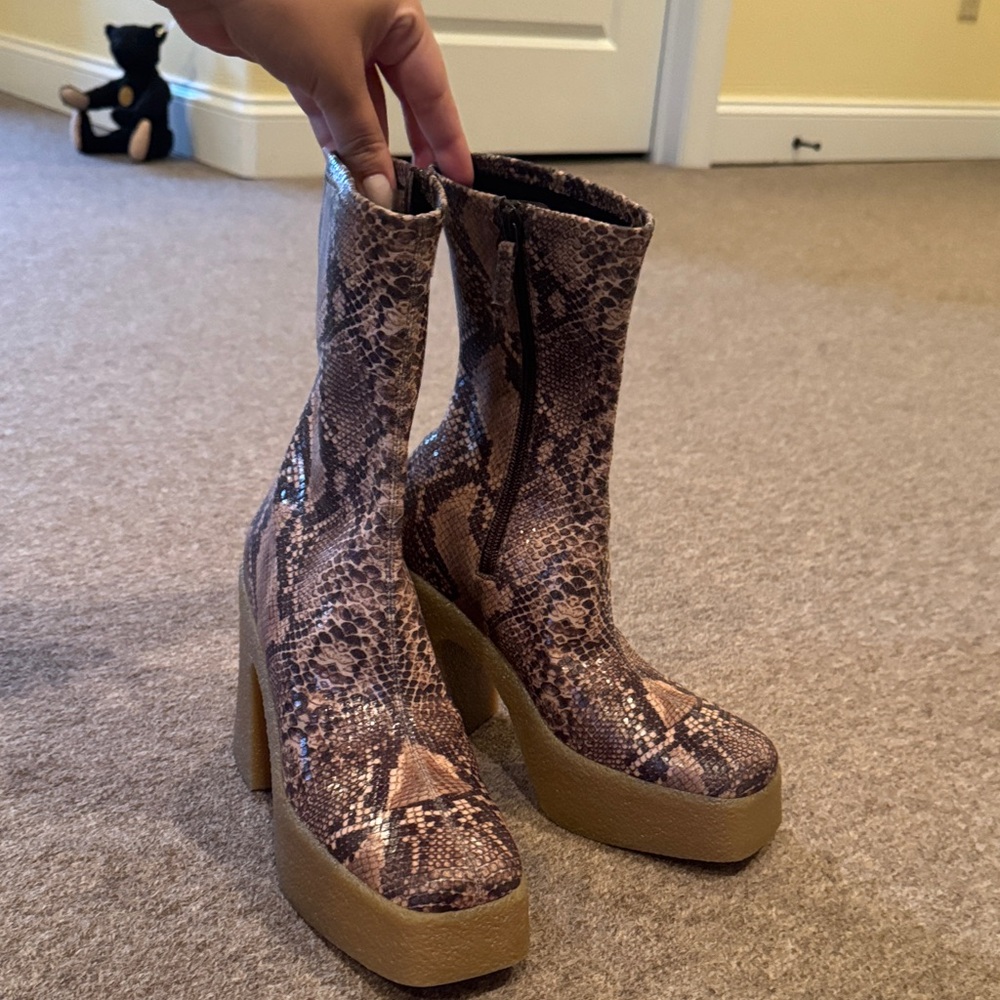 Stella Mccartney Skyla Alter Python Chunky Platfo… - image 1